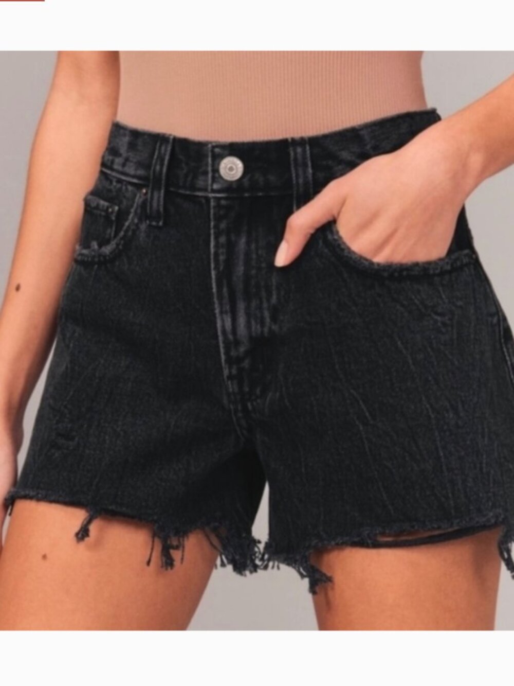 ABERCROMBIE & FITCH Mid Rise Boyfriend Short Size 24/00 Gray
